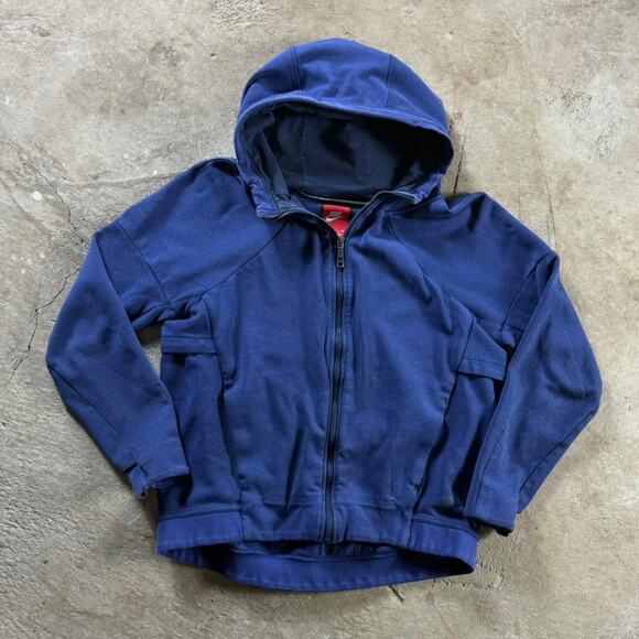 Blue Nike Tech Fleece Hoodie Sweatshirt - Picture 1 of 8